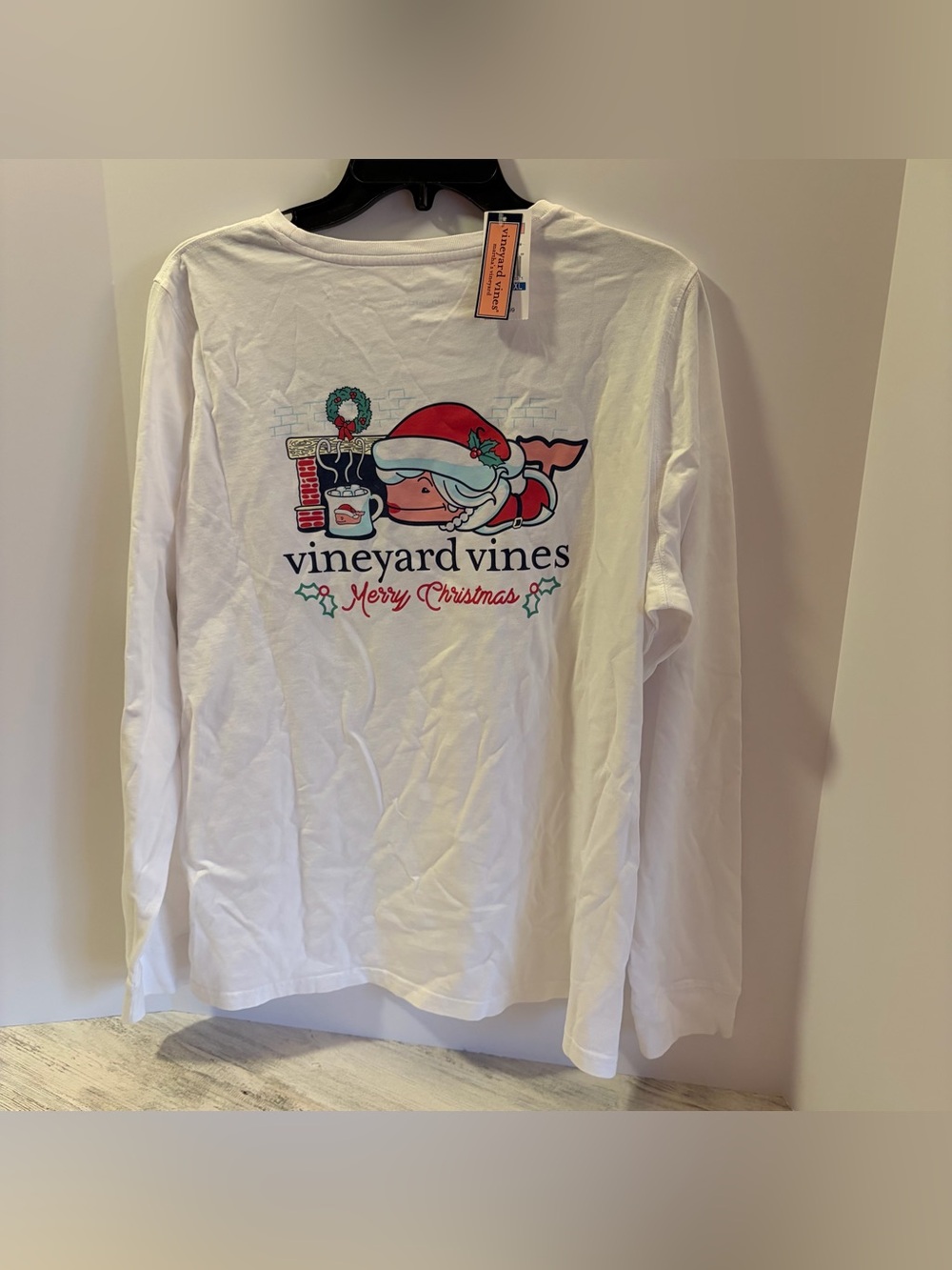Vineyard Vines Merry Christmas Long Sleeve Whale Shirt Size XL NEW